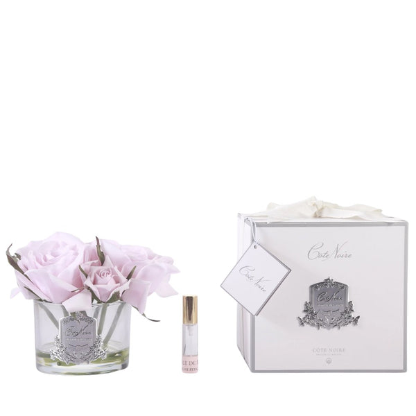 Cote Noire Perfumed Natural Touch Five Roses French Pink (Silver & Clear Glass) - Beauty Affairs1