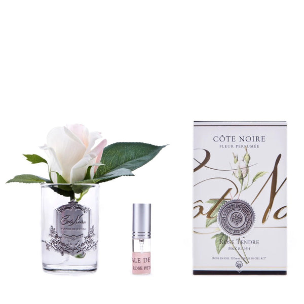 Cote Noire Perfumed Natural Touch Rose Bud Blush (Silver & Clear Glass) - Beauty Affairs1